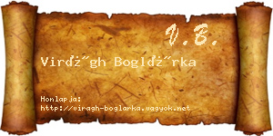 Virágh Boglárka névjegykártya